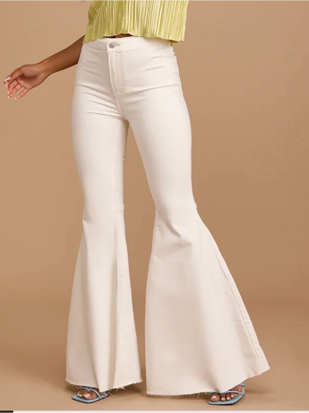 Just Float On White High Rise Flare Jeans SZ 25